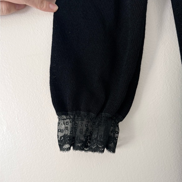 Vintage Francesca For Damon Made in Italy Black Lace Long Sleeve Dress Womens 8 - Picture 3 of 10